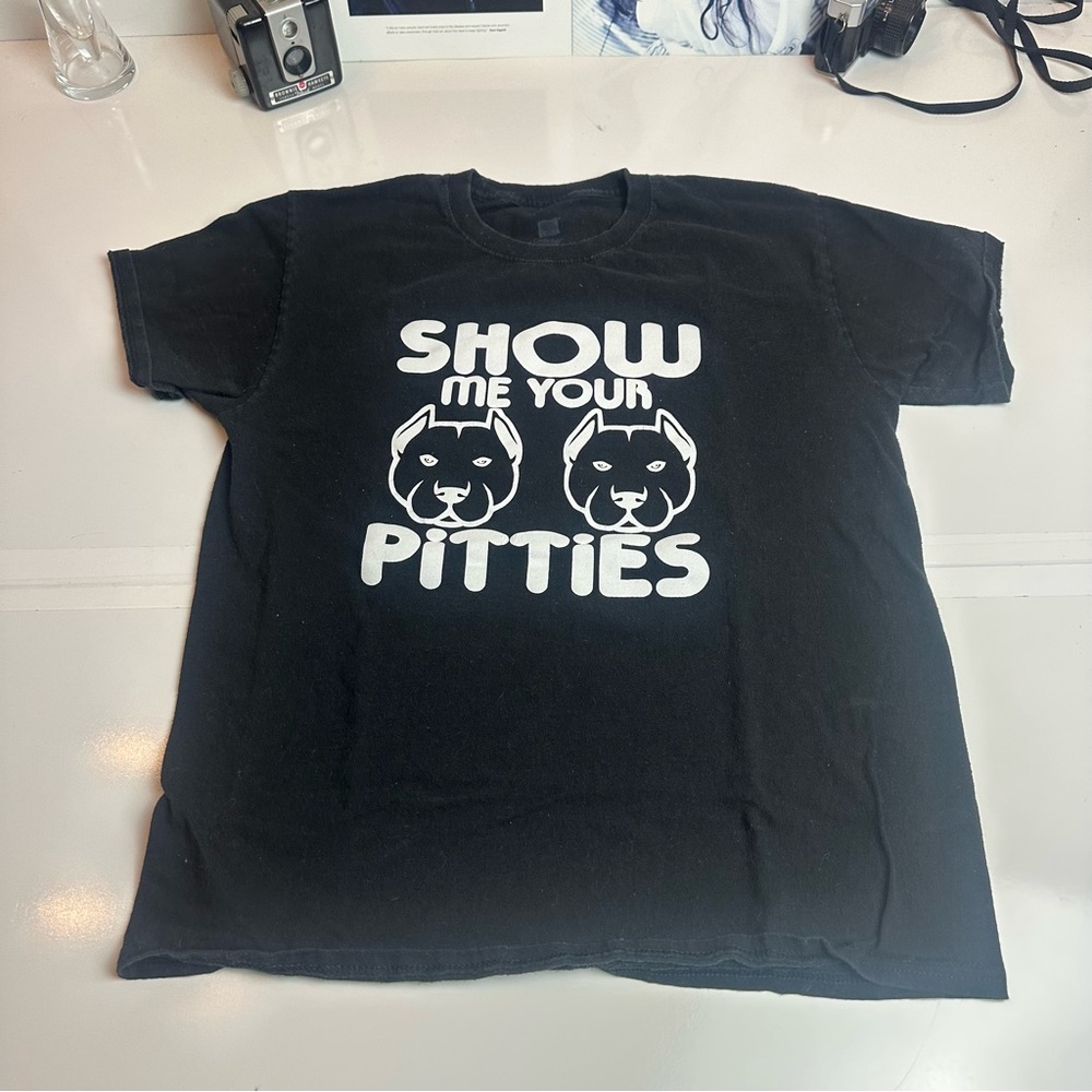 Hanes Graphic Tee | 100% Cotton · “Show Me Your Pitties” Pit Bull Humor Shirt